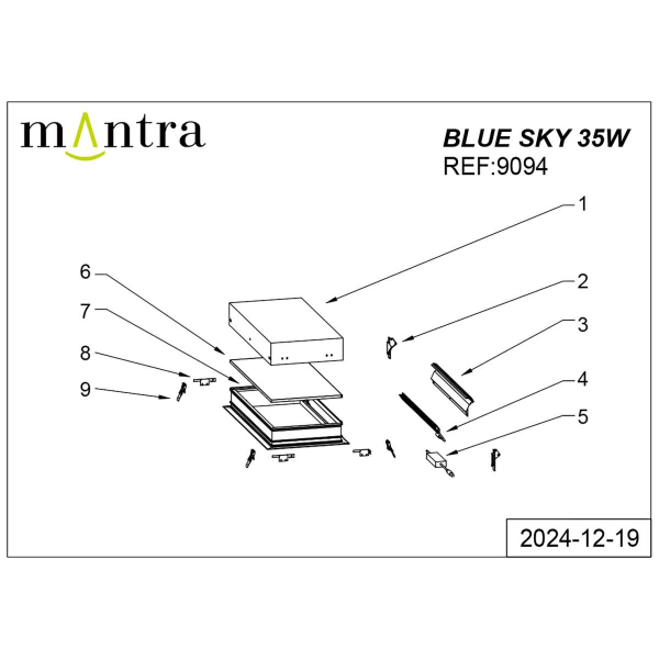 Встраивамое светодиодное окно Mantra BLUE SKY 9094 Встраивамое светодиодное окно Mantra BLUE SKY 9094