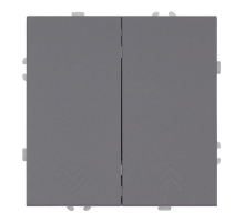 Переключатель 2-клавишный (механизм), СЗК, Stekker, 250В, 10А Эмили, RSW10-5107-10ZK, платиново-серый, soft touch 50241