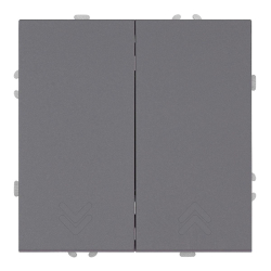 Переключатель 2-клавишный (механизм), СЗК, Stekker, 250В, 10А Эмили, RSW10-5107-10ZK, платиново-серый, soft touch 50241