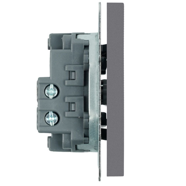 Выключатель 1-клавишный самовозвратный (механизм), Stekker, 250В, 10А Эмили, RSW10-5112-10, платиново-серый, soft touch 50328