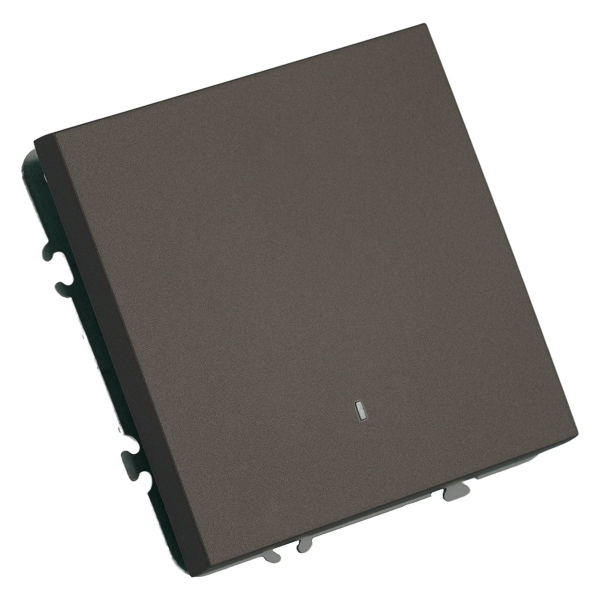 Выключатель 1-клавишный c индикатором (механизм), Stekker, 250В, 10А Эмили, RSW10-5101-09, антрацит, soft touch 49915