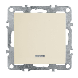 Выключатель 1-клавишный c индикатором (механизм), Stekker, PSW10-9101-02, 250В, 10А Эрна, слоновая кость 39320