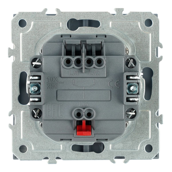 Переключатель 1-клавишный (механизм), СЗК, Stekker, 250В, 10A Эмили, RSW10-5105-10ZK, платиново-серый, soft touch 50240