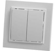 Выключатель 2-клавишный, Stekker, PSW10-9004-01, 250В, 10А Эрна, белый 39044