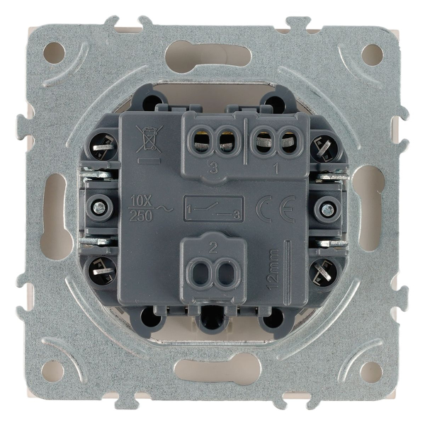 Выключатель 1-клавишный самовозвратный (механизм), Stekker, 250В, 10А Эмили, RSW10-5112-08, кашемир, soft touch 50364