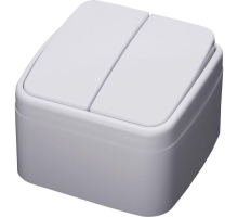 Выключатель 2-клавишный Stekker, PSW10-42-20, открытой установки, 250В, 10А, IP20 Basic, белый 39032