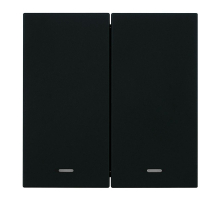 Выключатель 2-клавишный c индикатором (механизм), Stekker, 250В, 10А Мия, RSW10-3102-05, черный бархат 50446