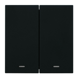 Выключатель 2-клавишный c индикатором (механизм), Stekker, 250В, 10А Мия, RSW10-3102-05, черный бархат 50446