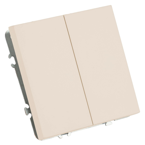 Переключатель 2-клавишный (механизм), Stekker, 250В, 10А Эмили, RSW10-5107-08, кашемир, soft touch 49895