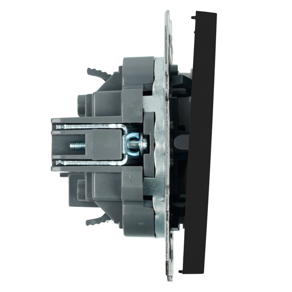 Переключатель 1-клавишный (механизм), СЗК, Stekker, 250В, 10A Эмили, RSW10-5105-05ZK, черный уголь, soft touch 50248