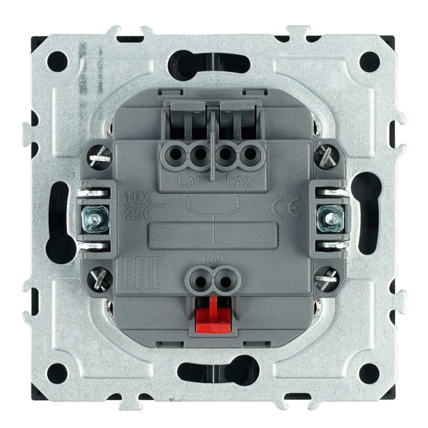 Выключатель 2-клавишный (механизм), СЗК, Stekker, 250В, 10А Эмили, RSW10-5104-05ZK, черный уголь, soft touch 50247