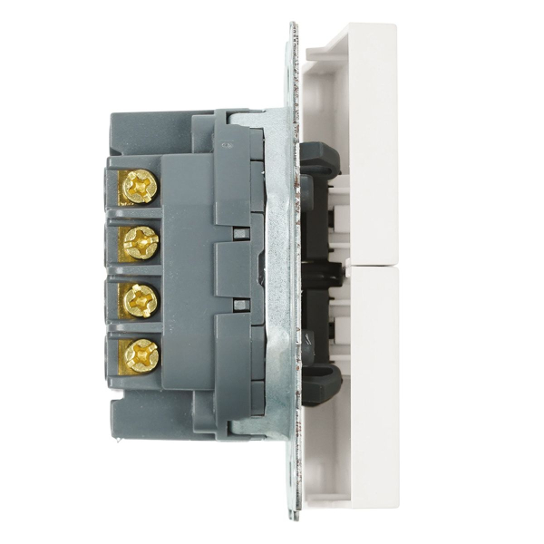 Переключатель перекрестный 2-клавишный (механизм), Stekker, 250В, 10А Эмили, RSW10-5111-01, белый фарфор, soft touch 50162