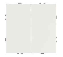 Переключатель 2-клавишный (механизм), СЗК, Stekker, 250В, 10А Эмили, RSW10-5107-01ZK, белый фарфор, soft touch 50233