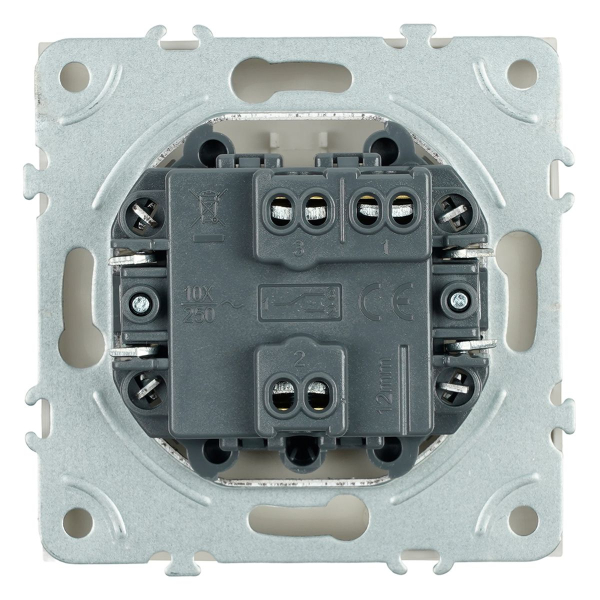 Переключатель 1-клавишный (механизм), Stekker, 250В, 10A Эмили, RSW10-5105-08, кашемир, soft touch 49893