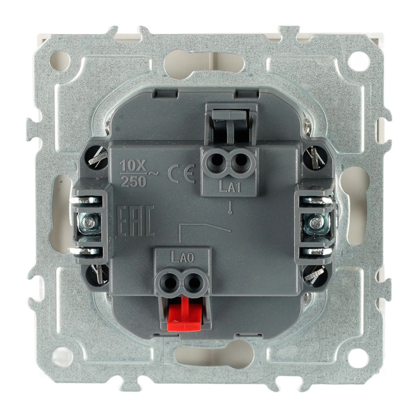 Выключатель 1-клавишный (механизм), СЗК, Stekker, 250В, 10А Эмили, RSW10-5103-01ZK, белый фарфор, soft touch 50230