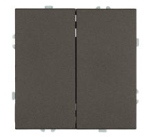 Переключатель 2-клавишный (механизм), Stekker, 250В, 10А Эмили, RSW10-5107-09, антрацит, soft touch 49921