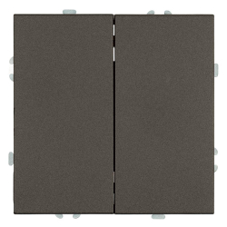 Переключатель 2-клавишный (механизм), Stekker, 250В, 10А Эмили, RSW10-5107-09, антрацит, soft touch 49921