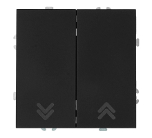 Выключатель 2-клавишный самовозвратный (механизм), Stekker, 250В, 10А Эмили, RSW10-5113-05, черный уголь, soft touch 50327