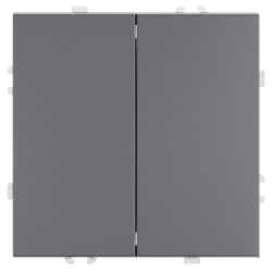 Выключатель 2-клавишный (механизм), СЗК, Stekker, 250В, 10А Эмили, RSW10-5104-10ZK, платиново-серый, soft touch 50239