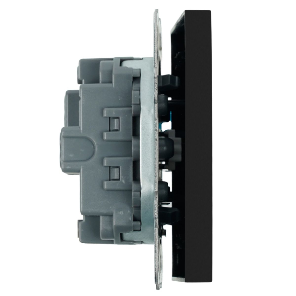 Выключатель 1-клавишный самовозвратный (механизм), Stekker, 250В, 10А Эмили, RSW10-5112-05, черный уголь, soft touch 50326