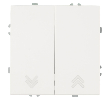 Выключатель 2-клавишный самовозвратный (механизм), Stekker. 250В, 10А Эмили, RSW10-5113-01, белый фарфор, soft touch 50325