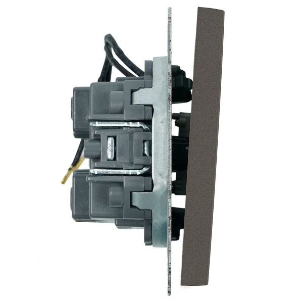 Выключатель 1-клавишный c индикатором (механизм), Stekker, 250В, 10А Эмили, RSW10-5101-09, антрацит, soft touch 49915