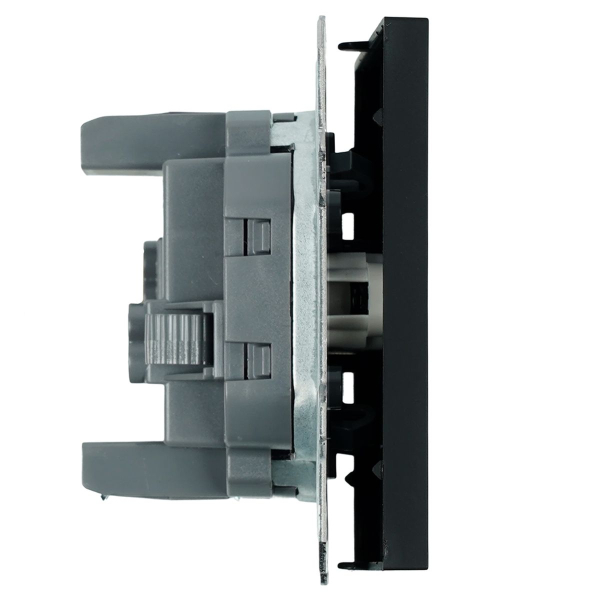 Выключатель 1-клавишный (механизм), СЗК, Stekker, 250В, 10А Эмили, RSW10-5103-05ZK, черный уголь, soft touch 50246