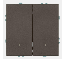 Выключатель 2-клавишный c индикатором (механизм), Stekker, 250В, 10А Эмили, RSW10-5102-09, антрацит, soft touch 49916