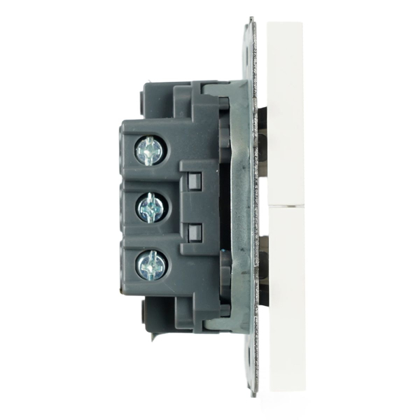 Выключатель 2-клавишный самовозвратный (механизм), Stekker. 250В, 10А Эмили, RSW10-5113-01, белый фарфор, soft touch 50325