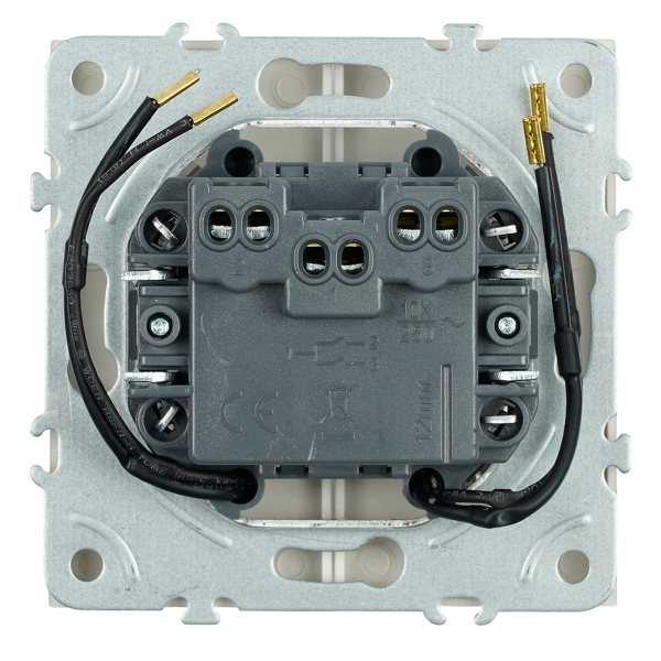 Выключатель 2-клавишный c индикатором (механизм), Stekker, 250В, 10А Эмили, RSW10-5102-08, кашемир, soft touch 49890