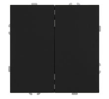 Выключатель 2-клавишный (механизм), СЗК, Stekker, 250В, 10А Эмили, RSW10-5104-05ZK, черный уголь, soft touch 50247