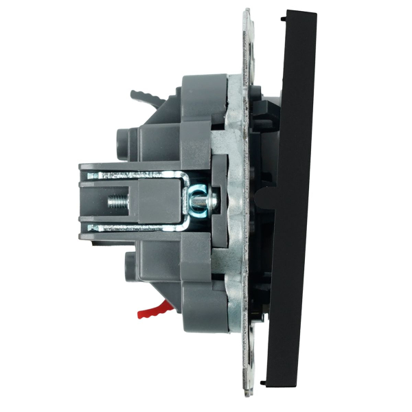Выключатель 1-клавишный (механизм), СЗК, Stekker, 250В, 10А Эмили, RSW10-5103-05ZK, черный уголь, soft touch 50246
