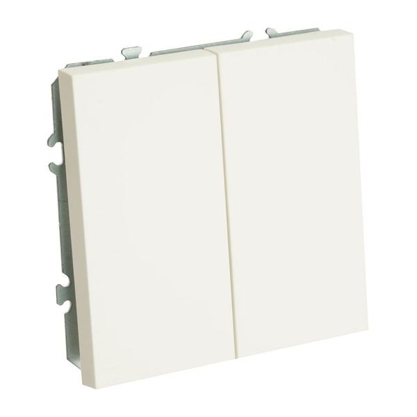 Переключатель перекрестный 2-клавишный (механизм), Stekker, 250В, 10А Эмили, RSW10-5111-01, белый фарфор, soft touch 50162