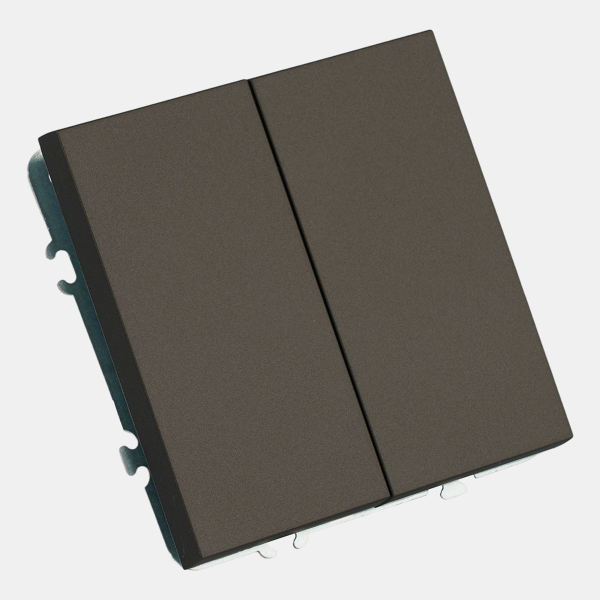 Выключатель 2-клавишный (механизм), Stekker, 250В, 10А Эмили, RSW10-5104-09, антрацит, soft touch 49918