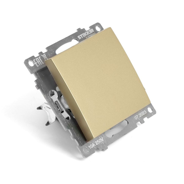 Выключатель одноклавишный Stekker Катрин золото GLS10-7103-08 49213