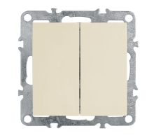 Выключатель 2-клавишный (механизм), Stekker, PSW10-9104-02, 250В, 10А Эрна, слоновая кость 39323