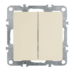 Выключатель 2-клавишный (механизм), Stekker, PSW10-9104-02, 250В, 10А Эрна, слоновая кость 39323