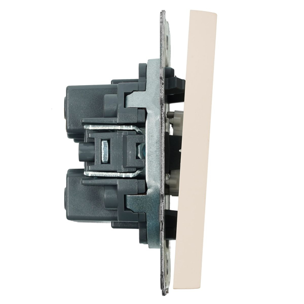 Переключатель 2-клавишный (механизм), Stekker, 250В, 10А Эмили, RSW10-5107-08, кашемир, soft touch 49895