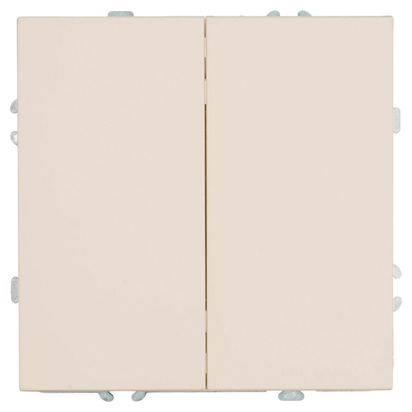 Переключатель 2-клавишный (механизм), Stekker, 250В, 10А Эмили, RSW10-5107-08, кашемир, soft touch 49895