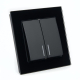 Выключатель 2-клавишный c индикатором Stekker GLS10-7002-05, 250В, 10А Катрин, черный 39504
