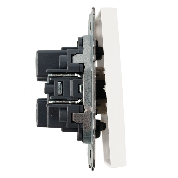 Выключатель 1-клавишный самовозвратный (механизм), Stekker, 250В, 10А Эмили, RSW10-5112-01, белый фарфор, soft touch 50324