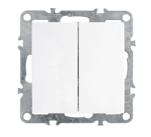 Выключатель 2-клавишный (механизм), Stekker, PSW10-9104-01, 250В, 10А Эрна, белый 39312