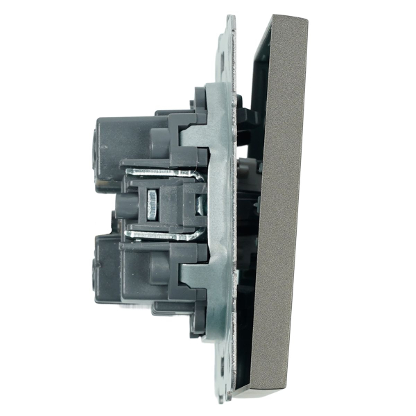 Переключатель 1-клавишный (механизм), Stekker, 250В, 10A Эмили, RSW10-5105-09, антрацит, soft touch 49919