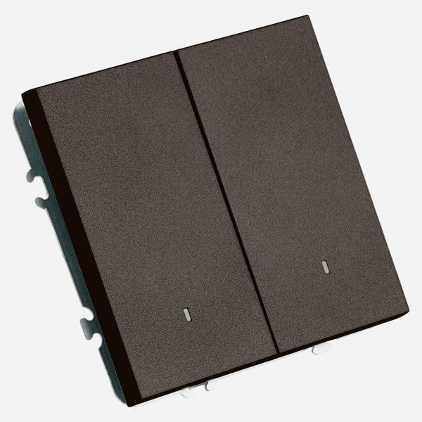 Выключатель 2-клавишный c индикатором (механизм), Stekker, 250В, 10А Эмили, RSW10-5102-09, антрацит, soft touch 49916