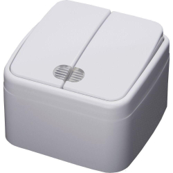 Выключатель двухклавишный Stekker Basic с подсветкой PSW103220 39030