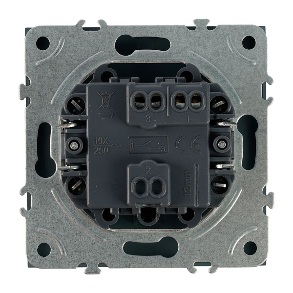 Выключатель 1-кл.самовозвр. (механизм), Stekker, 250В, 10А Эмили, RSW10-5112-09, антрацит, soft touch 50366