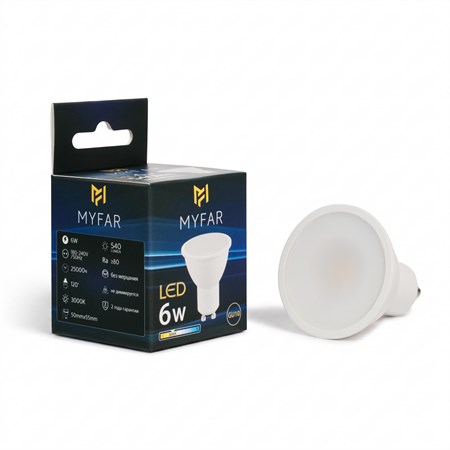 Лампочка светодиодная Базиc GU10 MB1201GU10-6W3K 577392